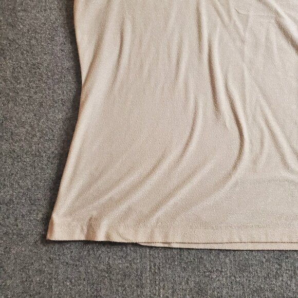 Charter Club Womens XL Extra Large Beige Scoop Neck Tank Top Sleeveless Metallic - Picture 5 of 10